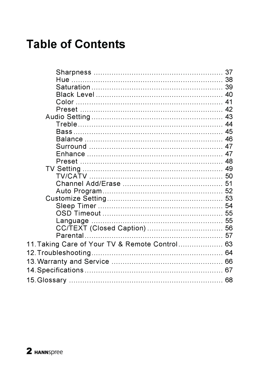 HANNspree MAK-000011 user manual Tv/Catv 