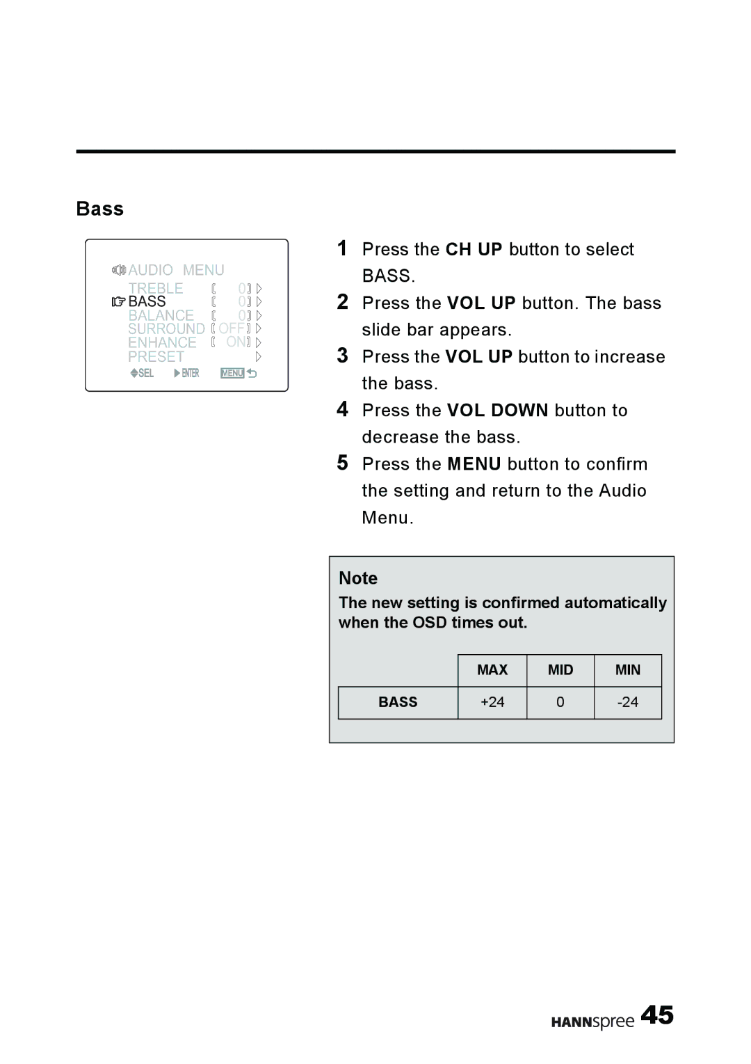 HANNspree MAK-000011 user manual Bass 