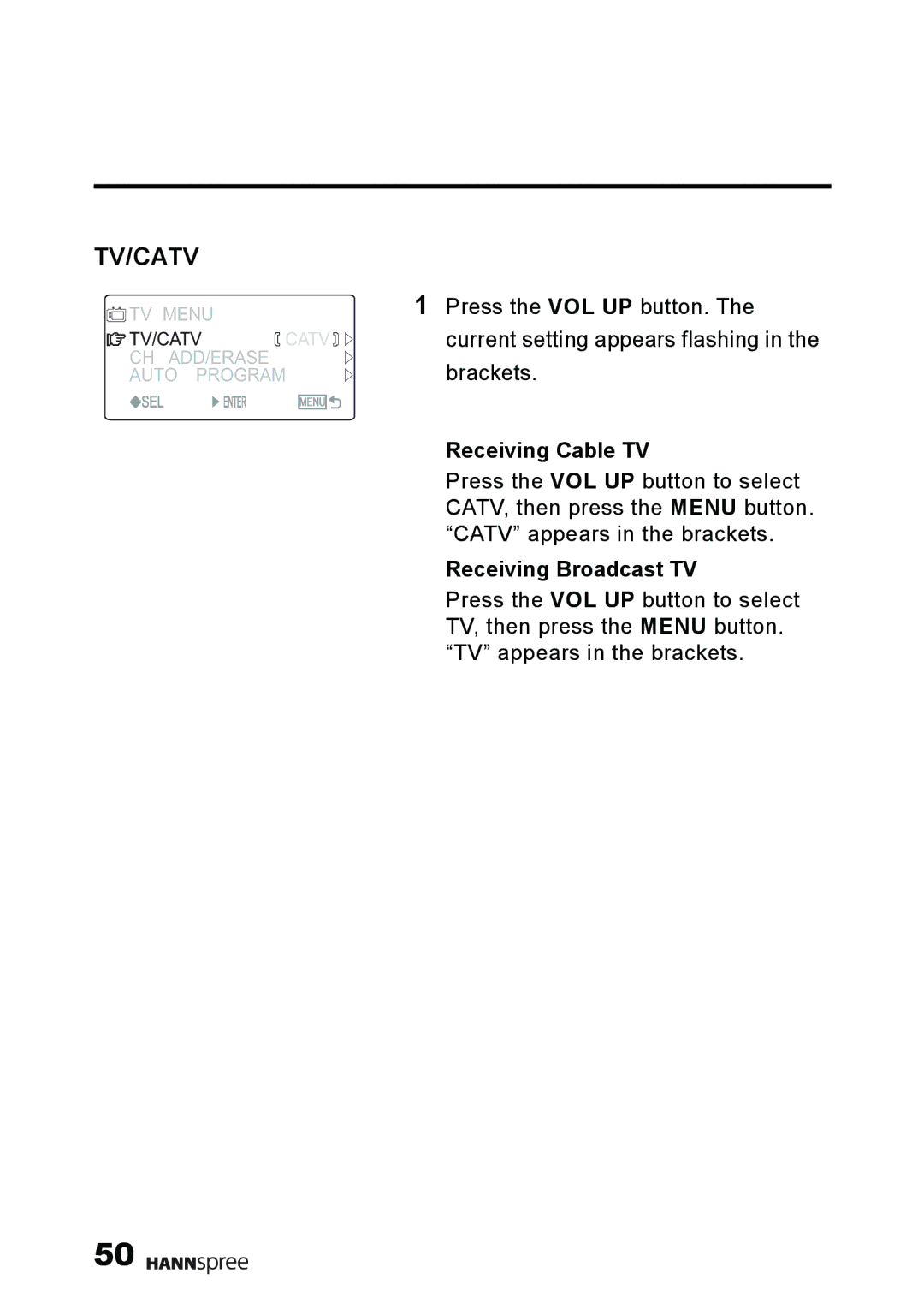 HANNspree MAK-000011 user manual Receiving Cable TV, Receiving Broadcast TV 