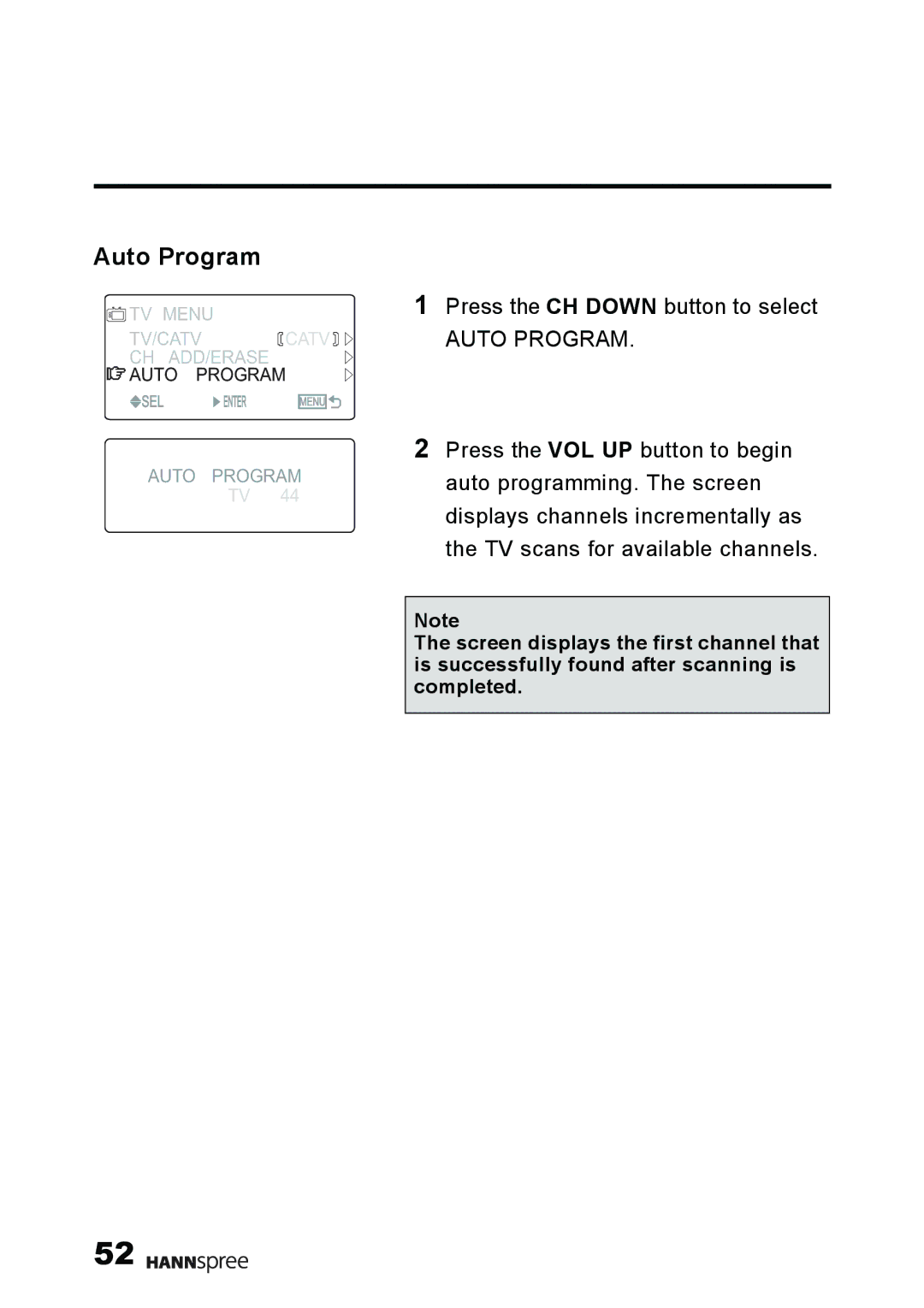 HANNspree MAK-000011 user manual Auto Program 