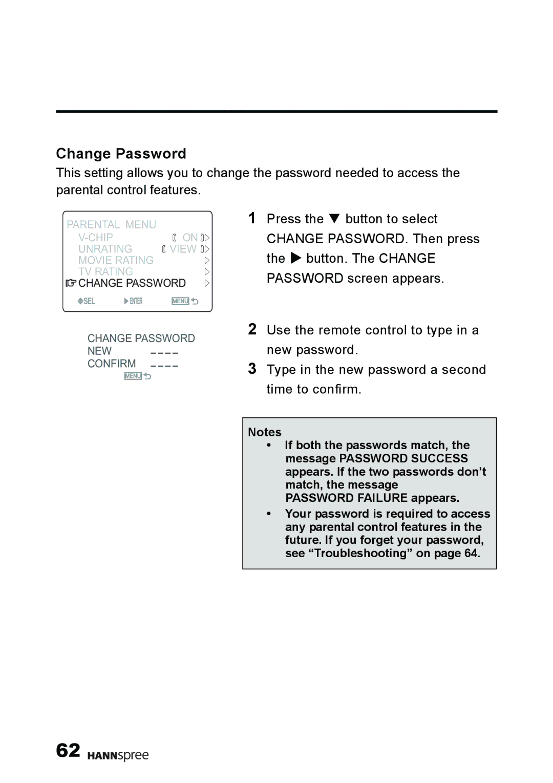 HANNspree MAK-000011 user manual Change Password 