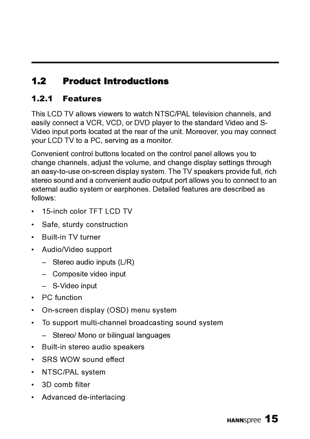 HANNspree MAK-000019 user manual Product Introductions, Features 