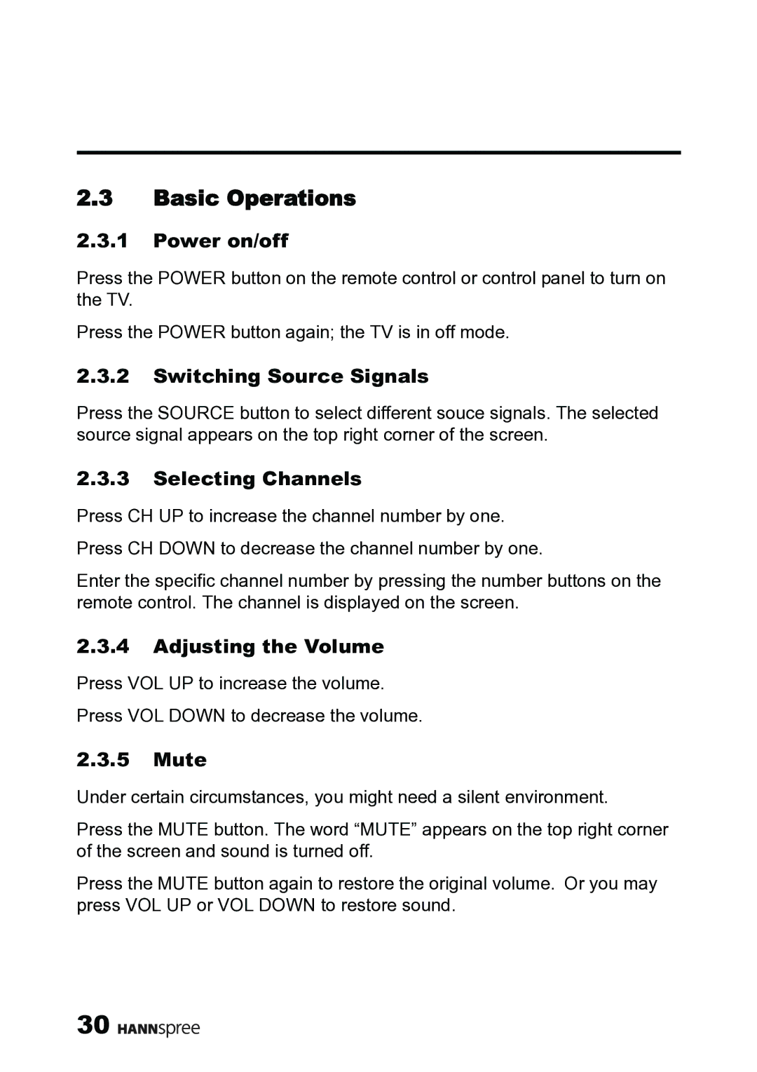 HANNspree MAK-000019 user manual Basic Operations 