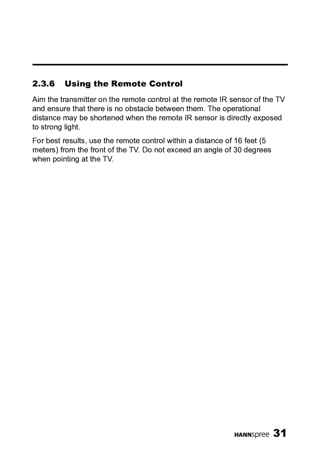 HANNspree MAK-000019 user manual Using the Remote Control 