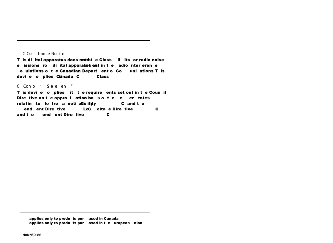 HANNspree MAK-000022 user manual DOC Compliance Notice1, CE Conformity Statement2 