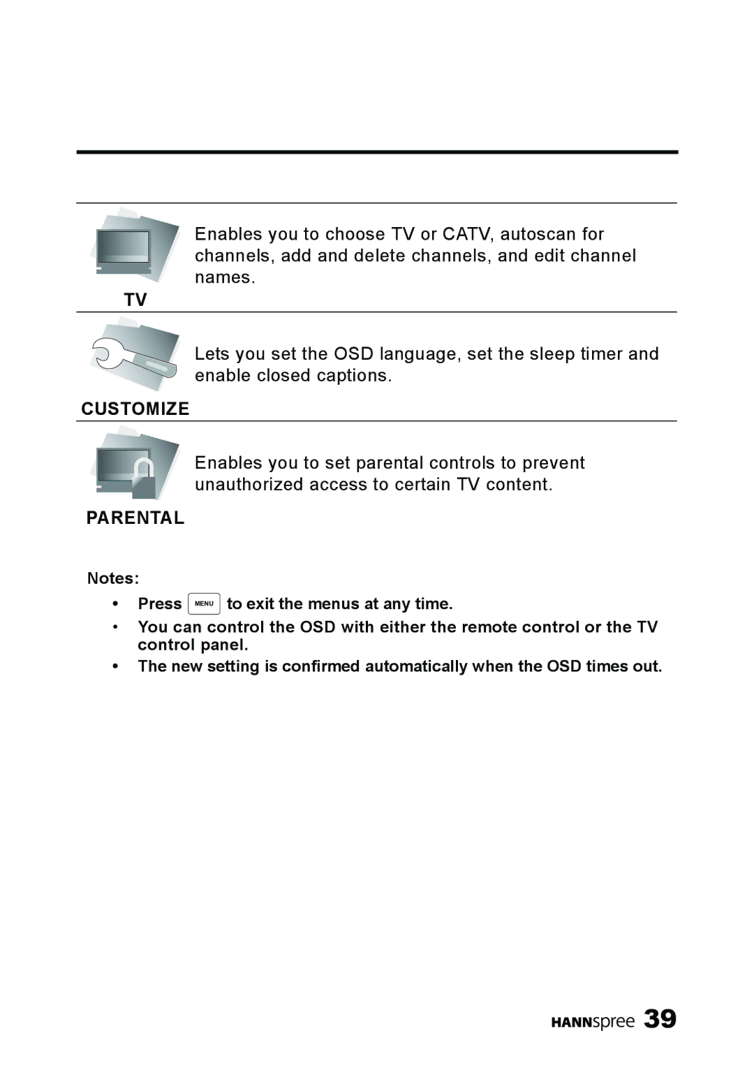 HANNspree MAK-000039 manual Customize 