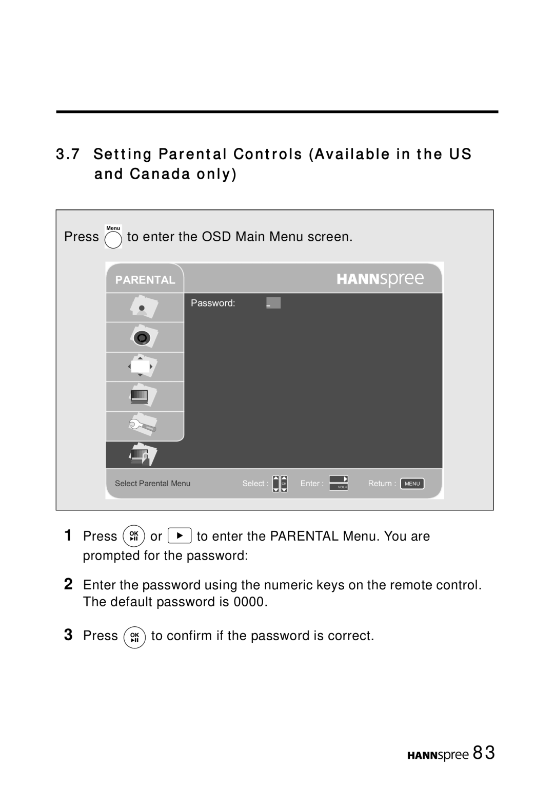 HANNspree MAK-000050 manual Parental 