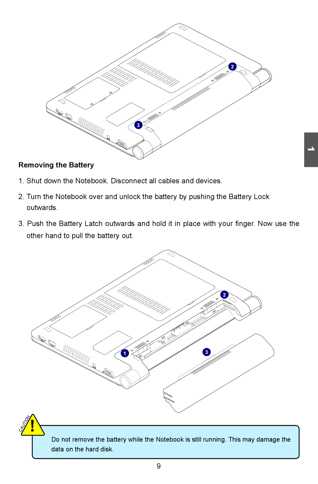 HANNspree SN12E2 manual Removing the Battery 