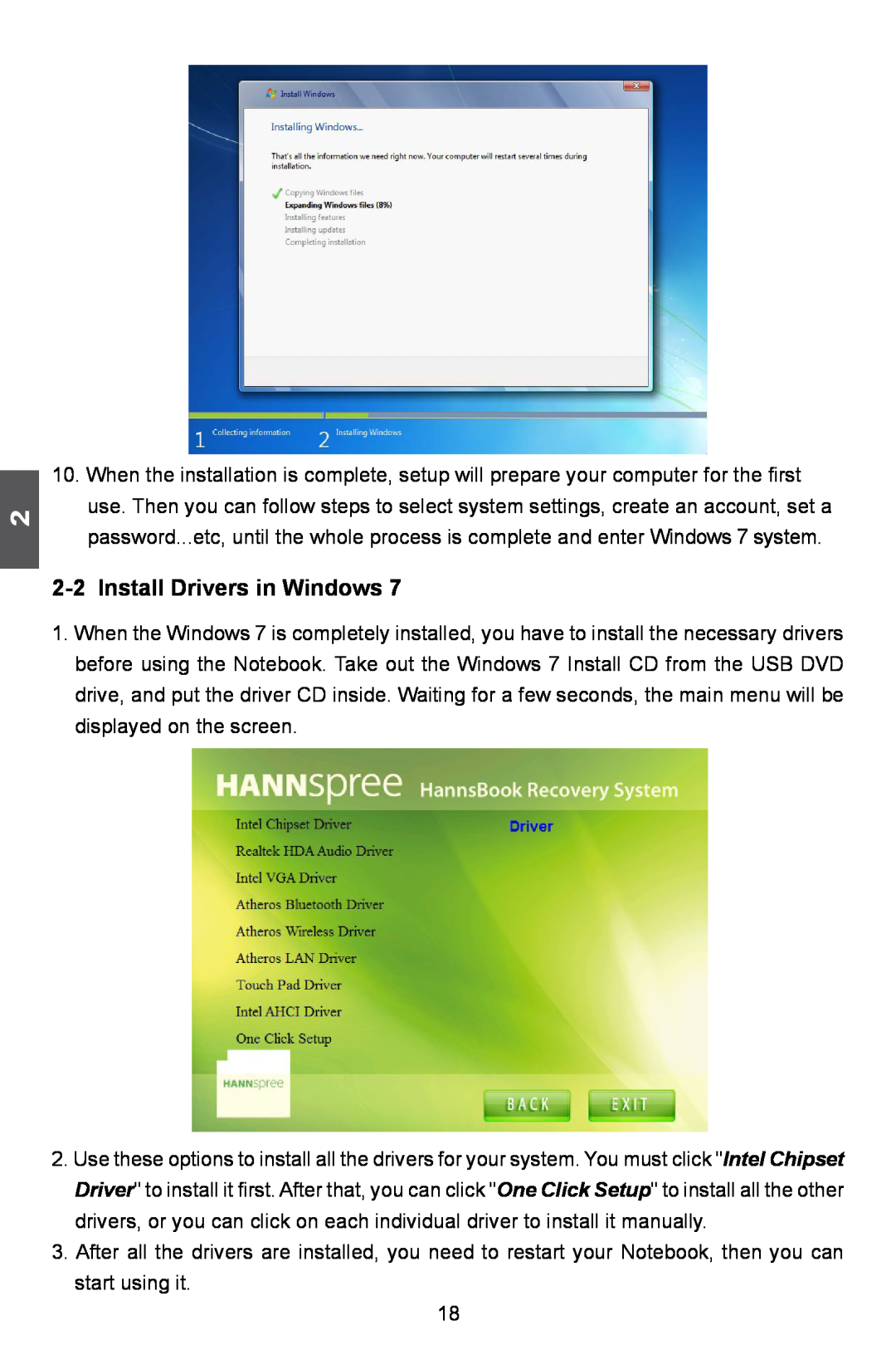 HANNspree SN12E2 manual Install Drivers in Windows 