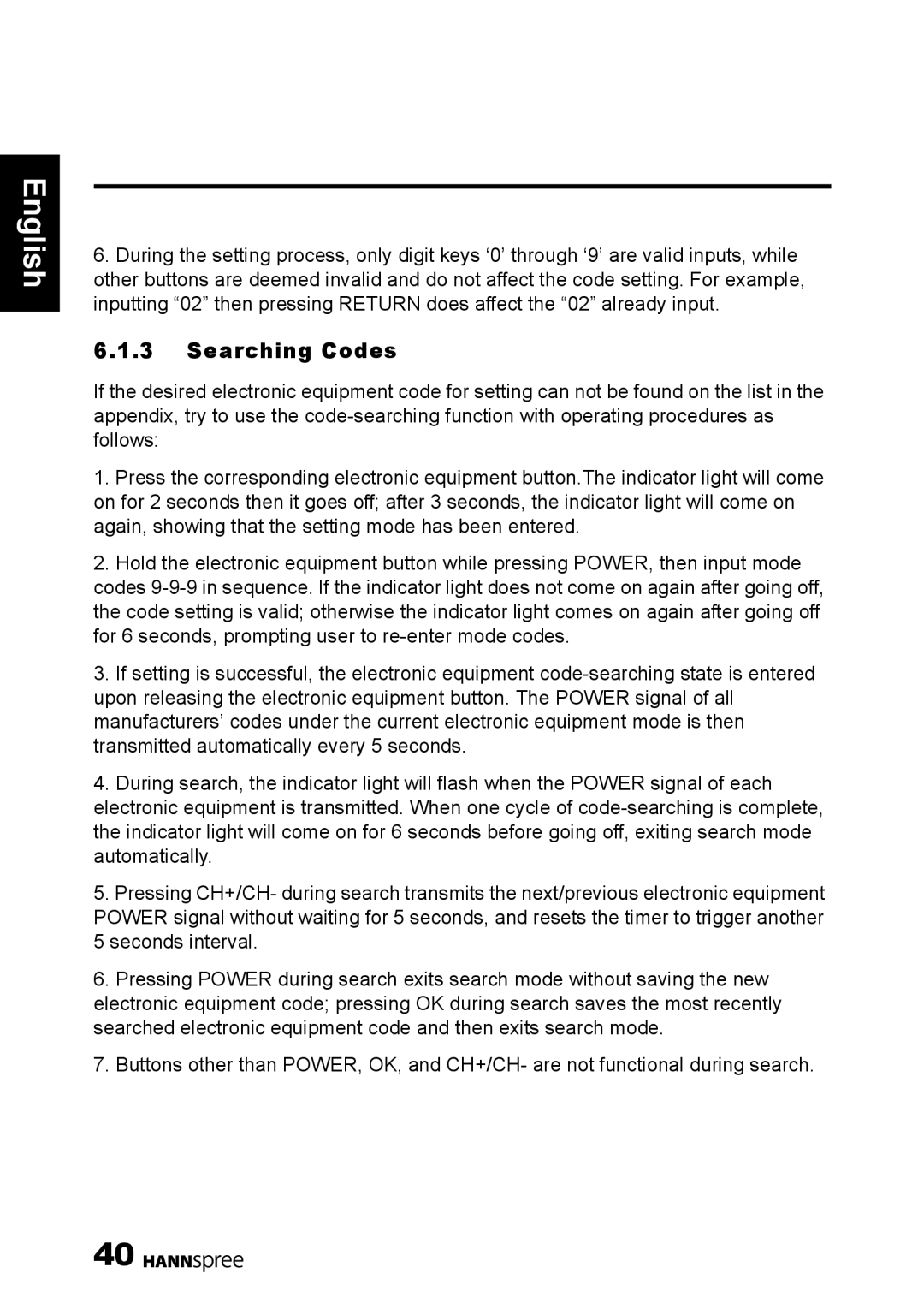 HANNspree S_ST55F_UM_US_V01_H manual Searching Codes 