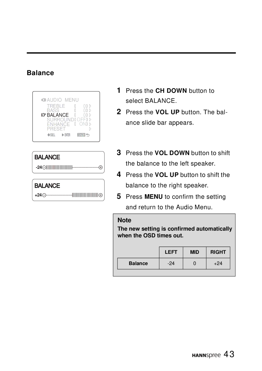 HANNspree ST02-15A1 user manual Balance 