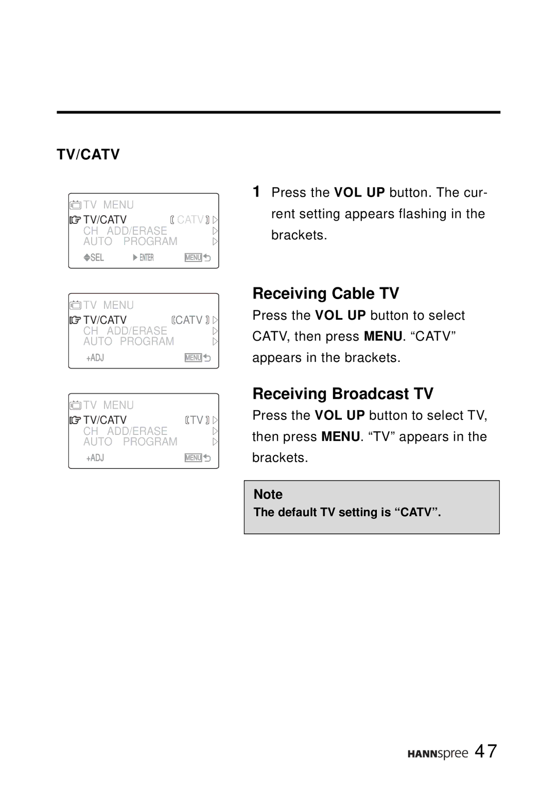 HANNspree ST02-15A1 user manual Receiving Cable TV 