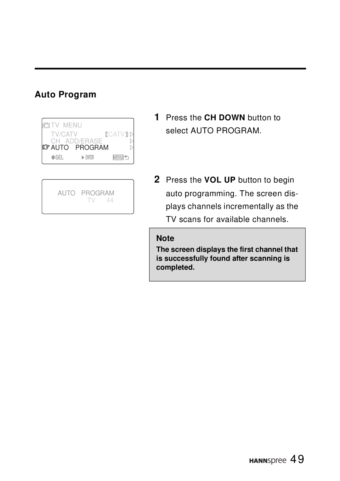 HANNspree ST02-15A1 user manual Auto Program 