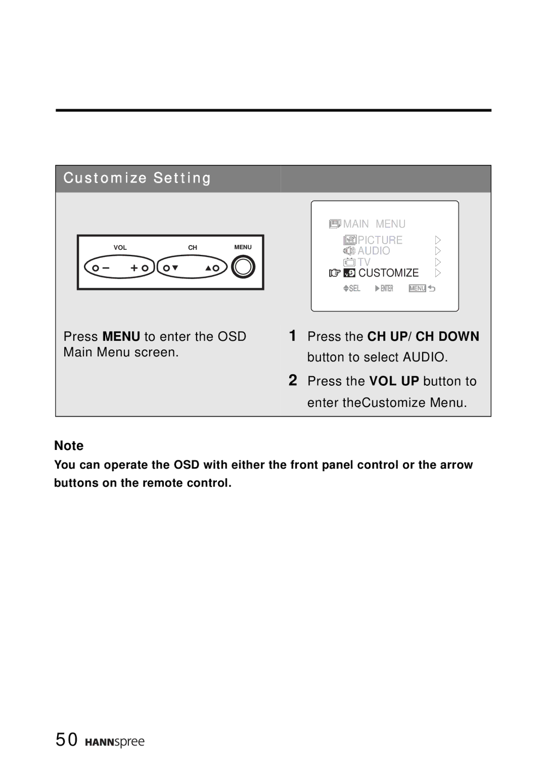 HANNspree ST02-15A1 user manual Customize Setting 