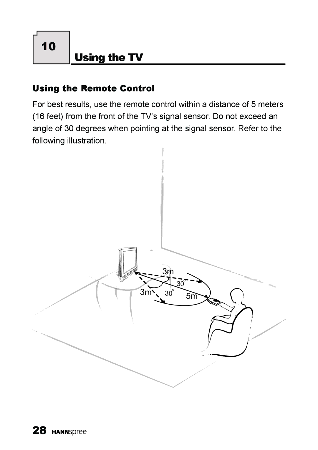 HANNspree ST03-15A1 manual Using the TV, Using the Remote Control 