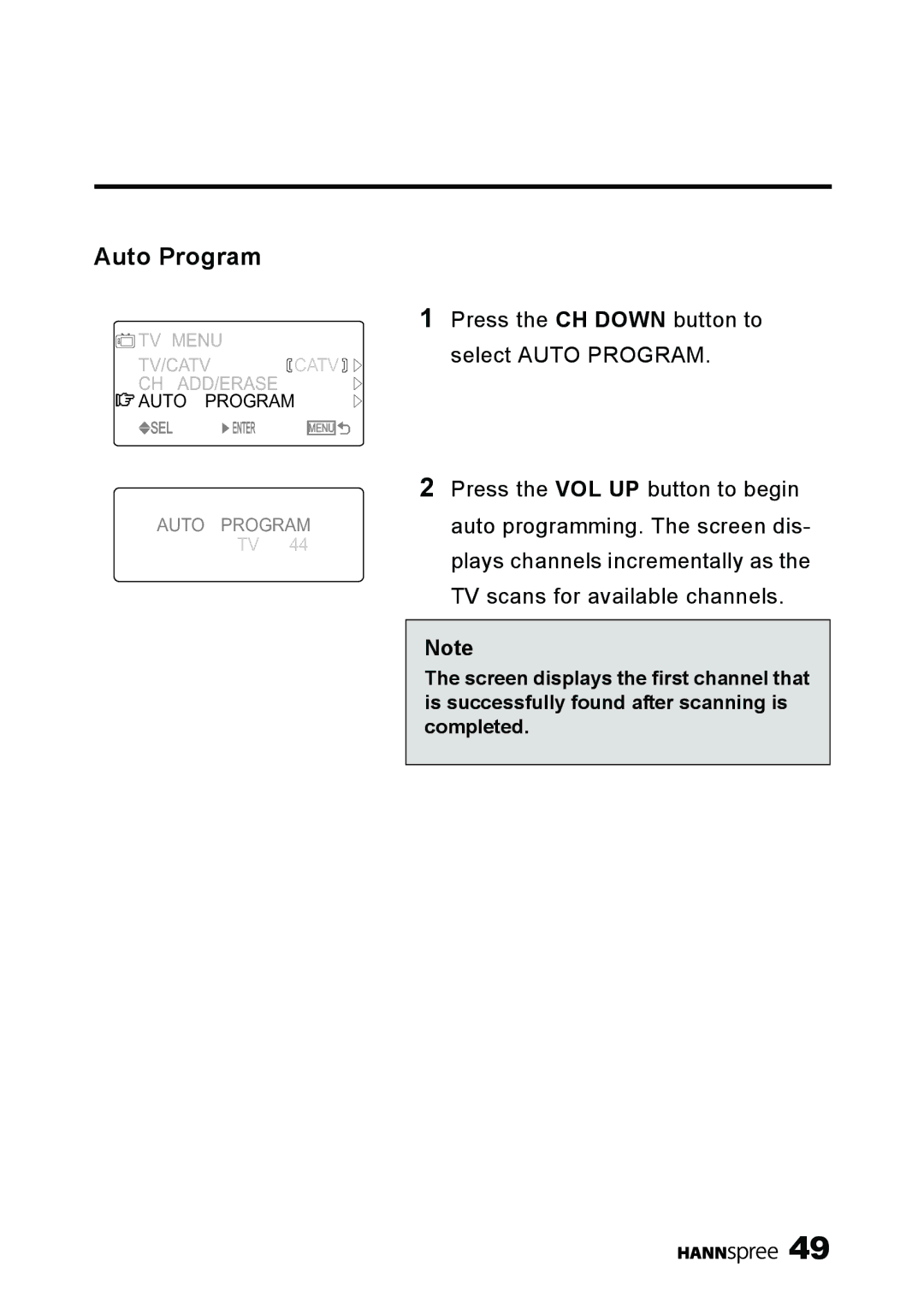 HANNspree ST03-15A1 manual Auto Program 