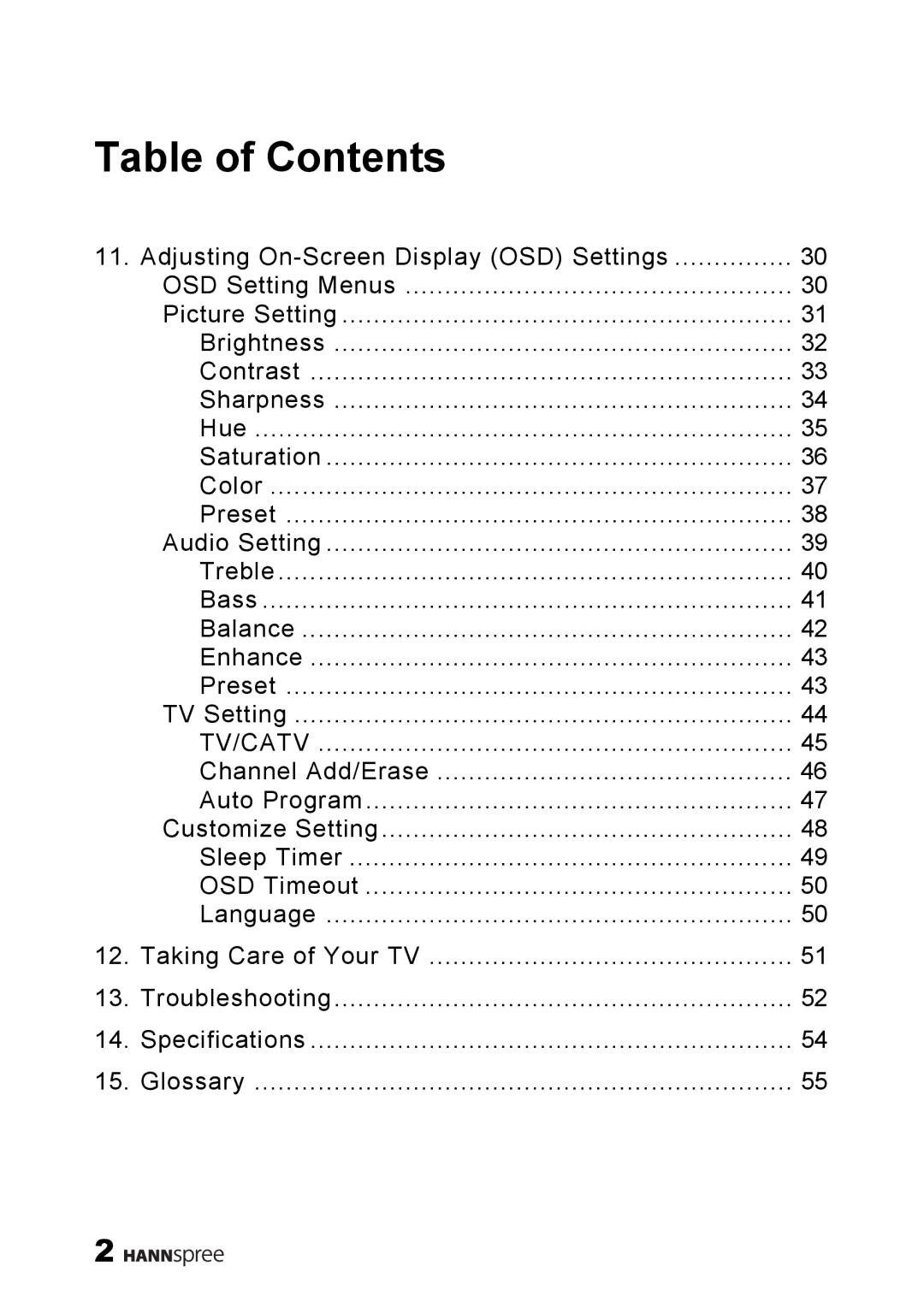 HANNspree ST08-10A1 user manual Tv/Catv 