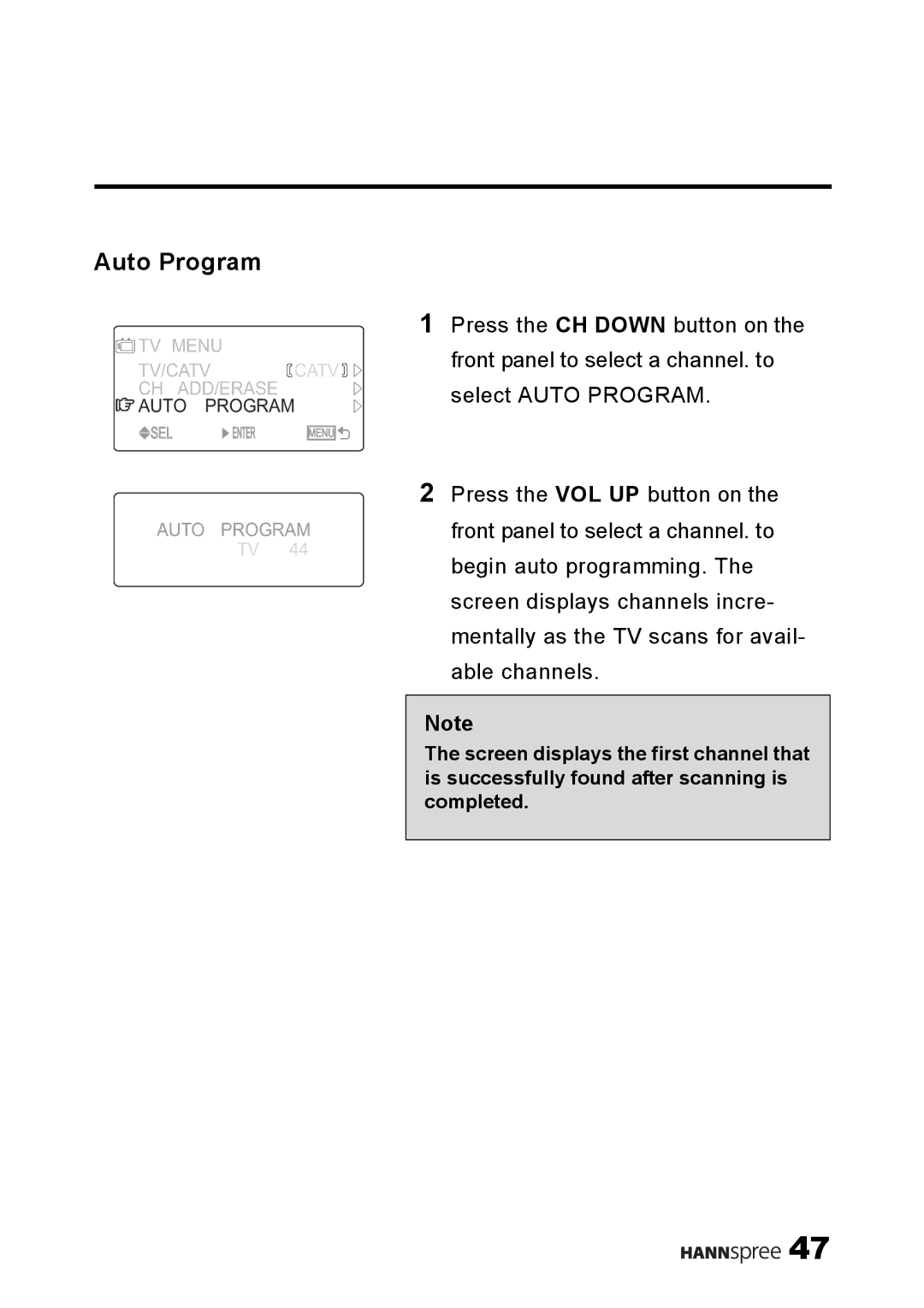 HANNspree ST08-10A1 user manual Auto Program 