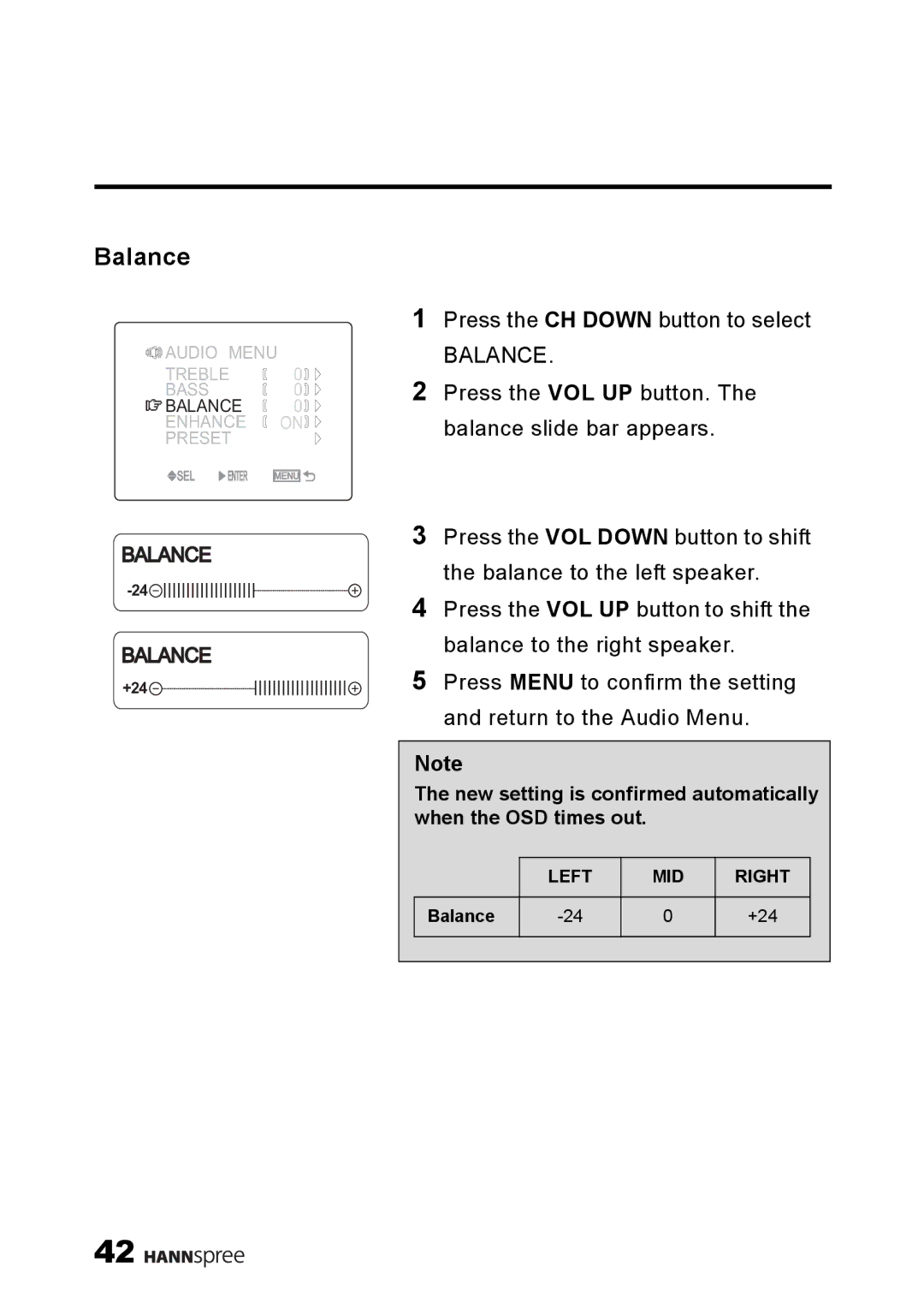 HANNspree ST25-10A1 user manual Balance 