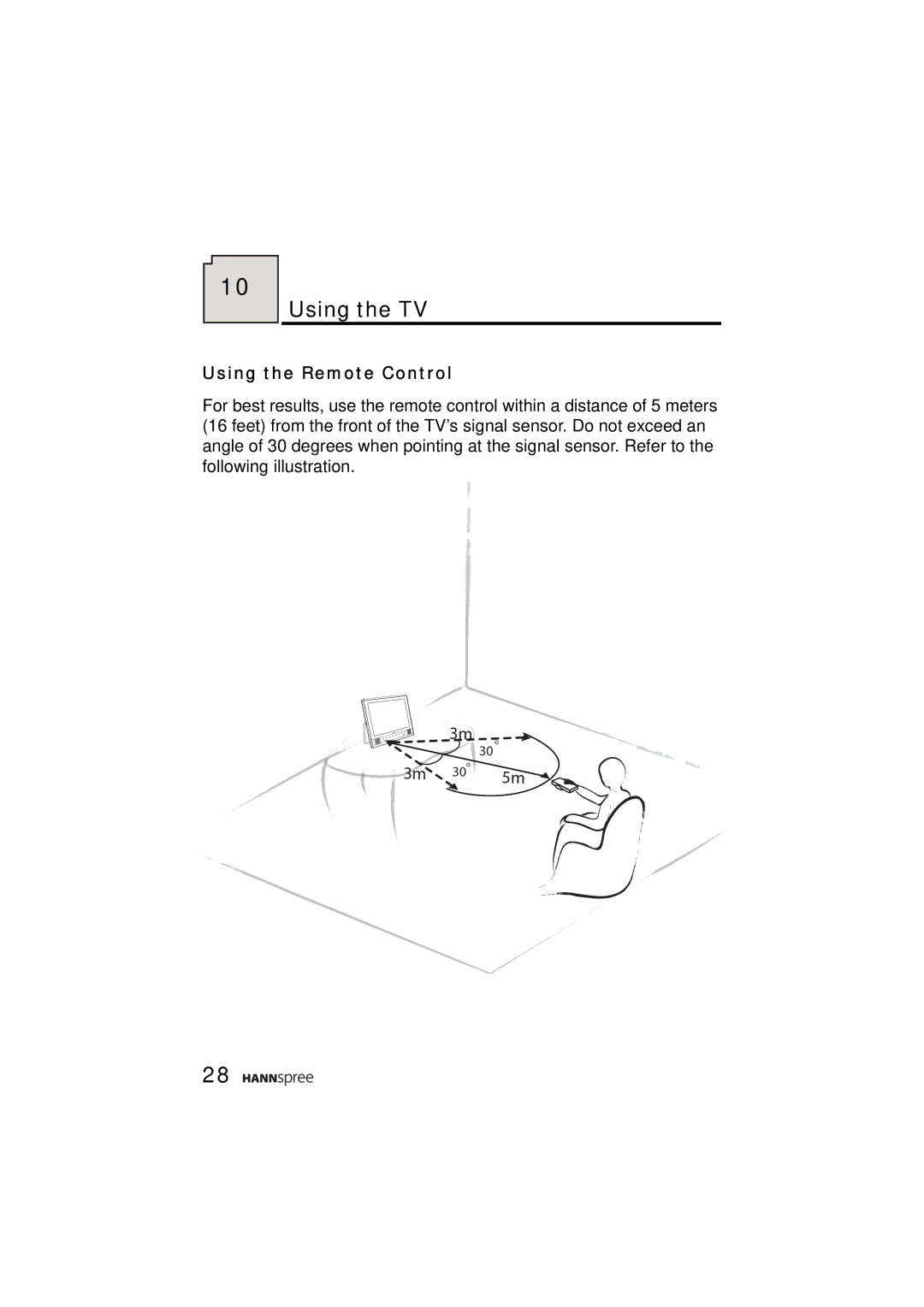 HANNspree ST31-15A1 user manual Using the TV, Using the Remote Control 