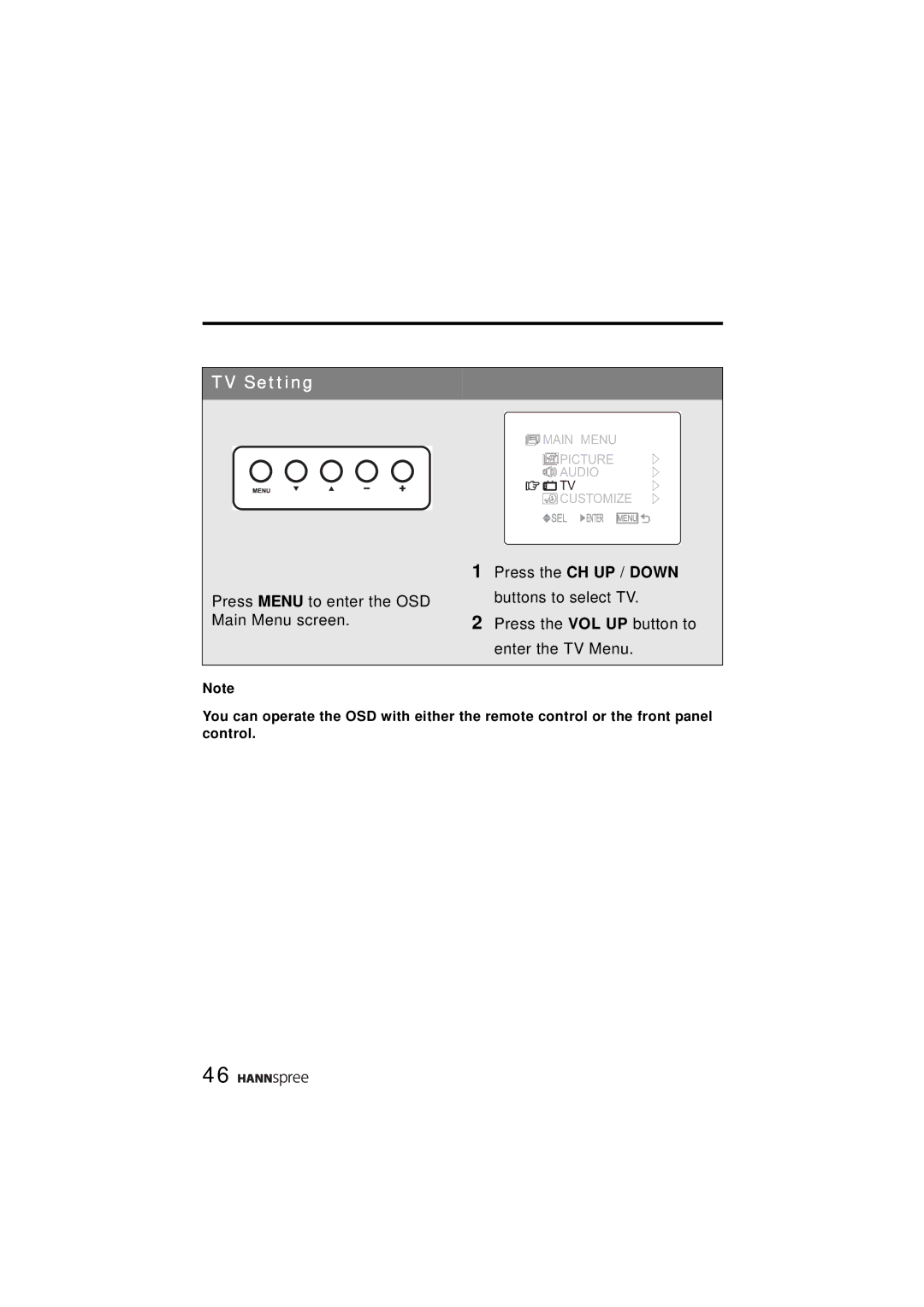 HANNspree ST31-15A1 user manual TV Setting 