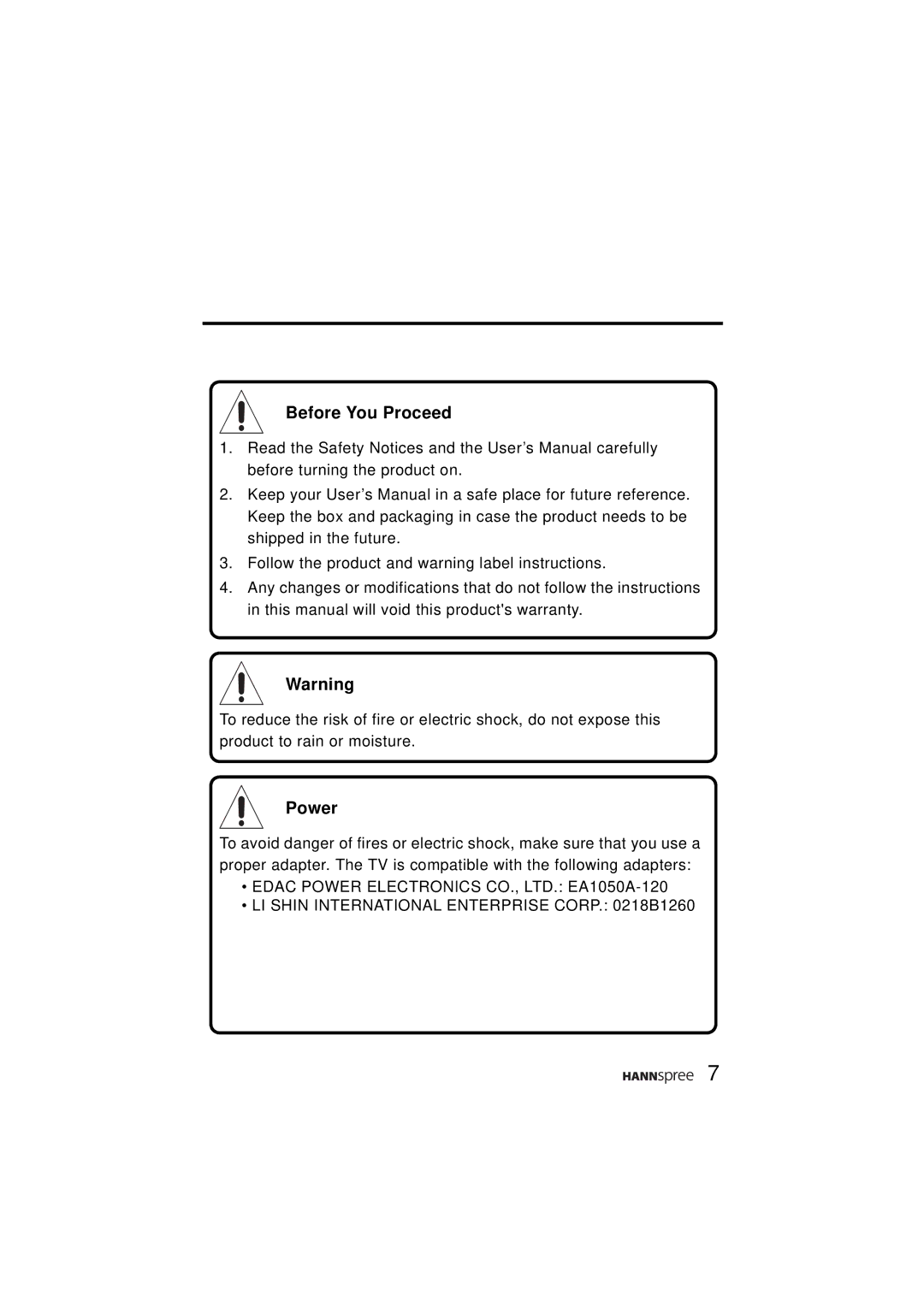 HANNspree ST31-15A1 user manual Before You Proceed, Power 