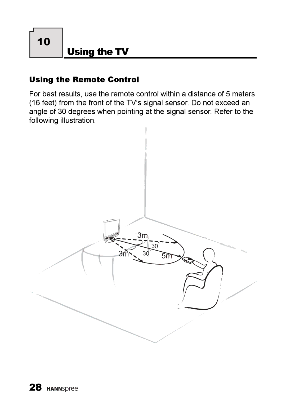 HANNspree ST34-15A1 user manual Using the TV, Using the Remote Control 