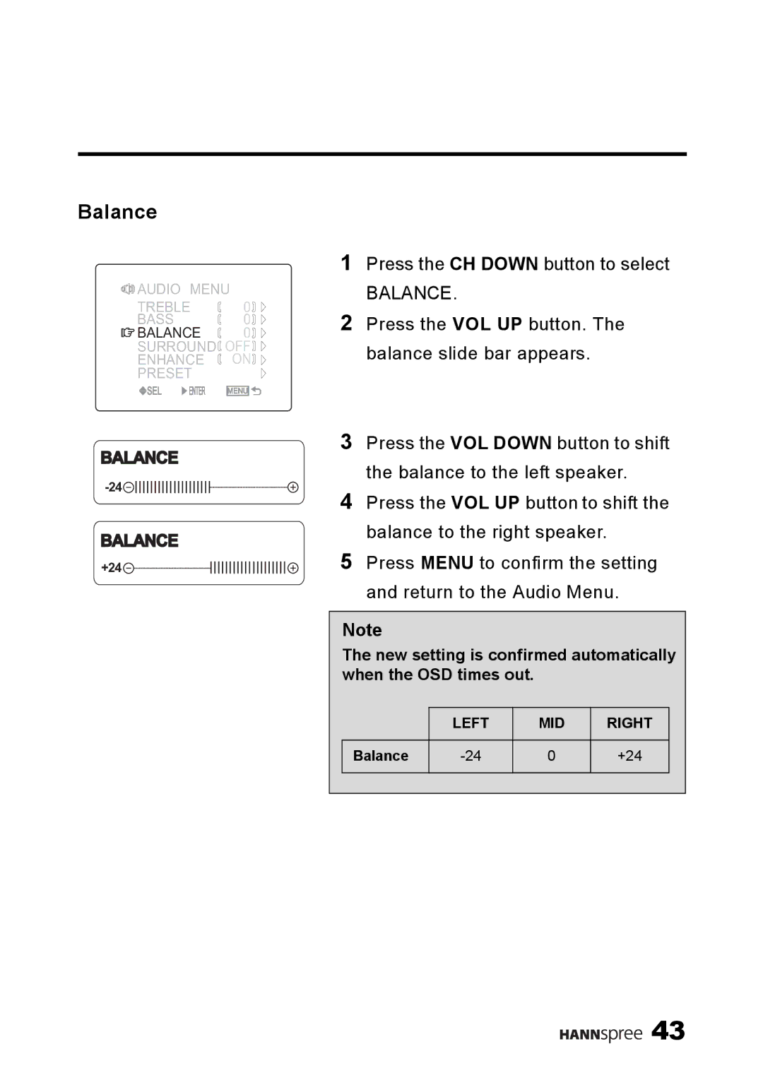 HANNspree ST34-15A1 user manual Balance 