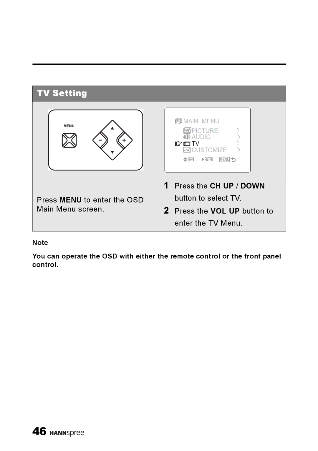 HANNspree ST34-15A1 user manual TV Setting 