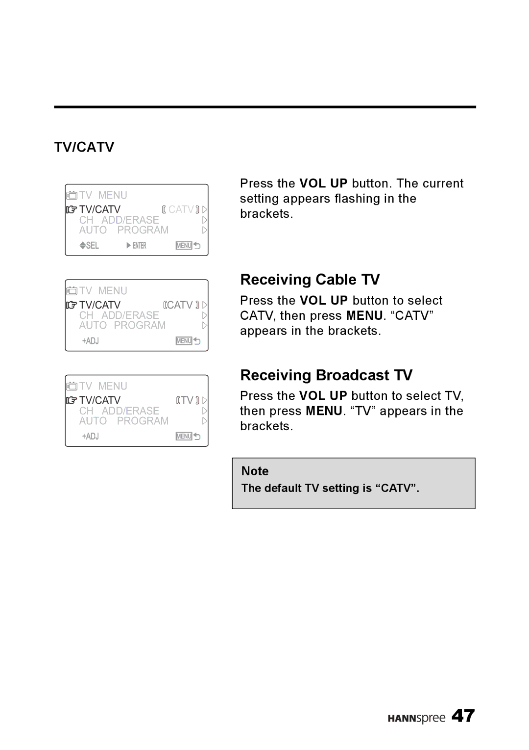 HANNspree ST34-15A1 user manual Receiving Cable TV 