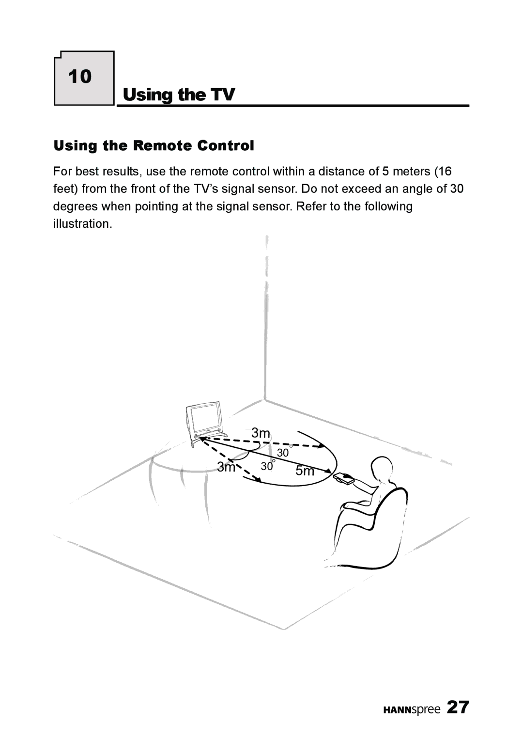 HANNspree ST40-12A1 manual Using the TV, Using the Remote Control 