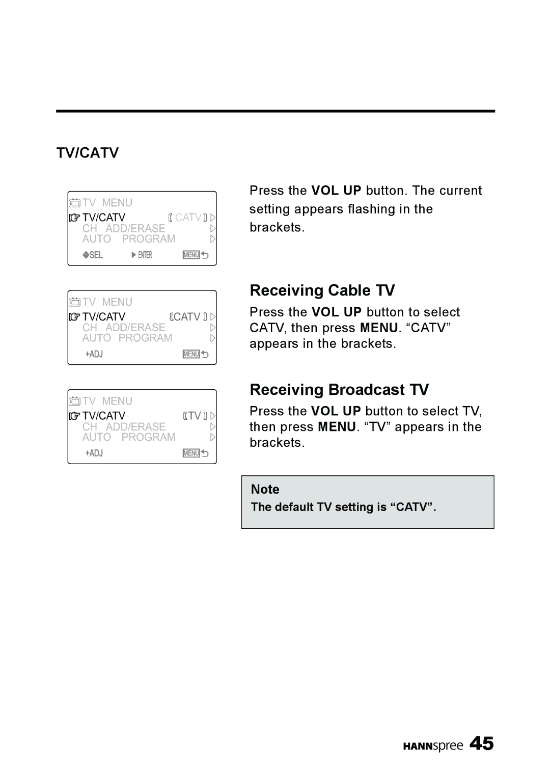 HANNspree ST40-12A1 manual Receiving Cable TV 