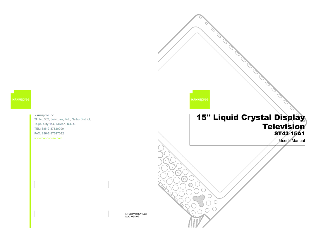 HANNspree ST43-15A1 manual 