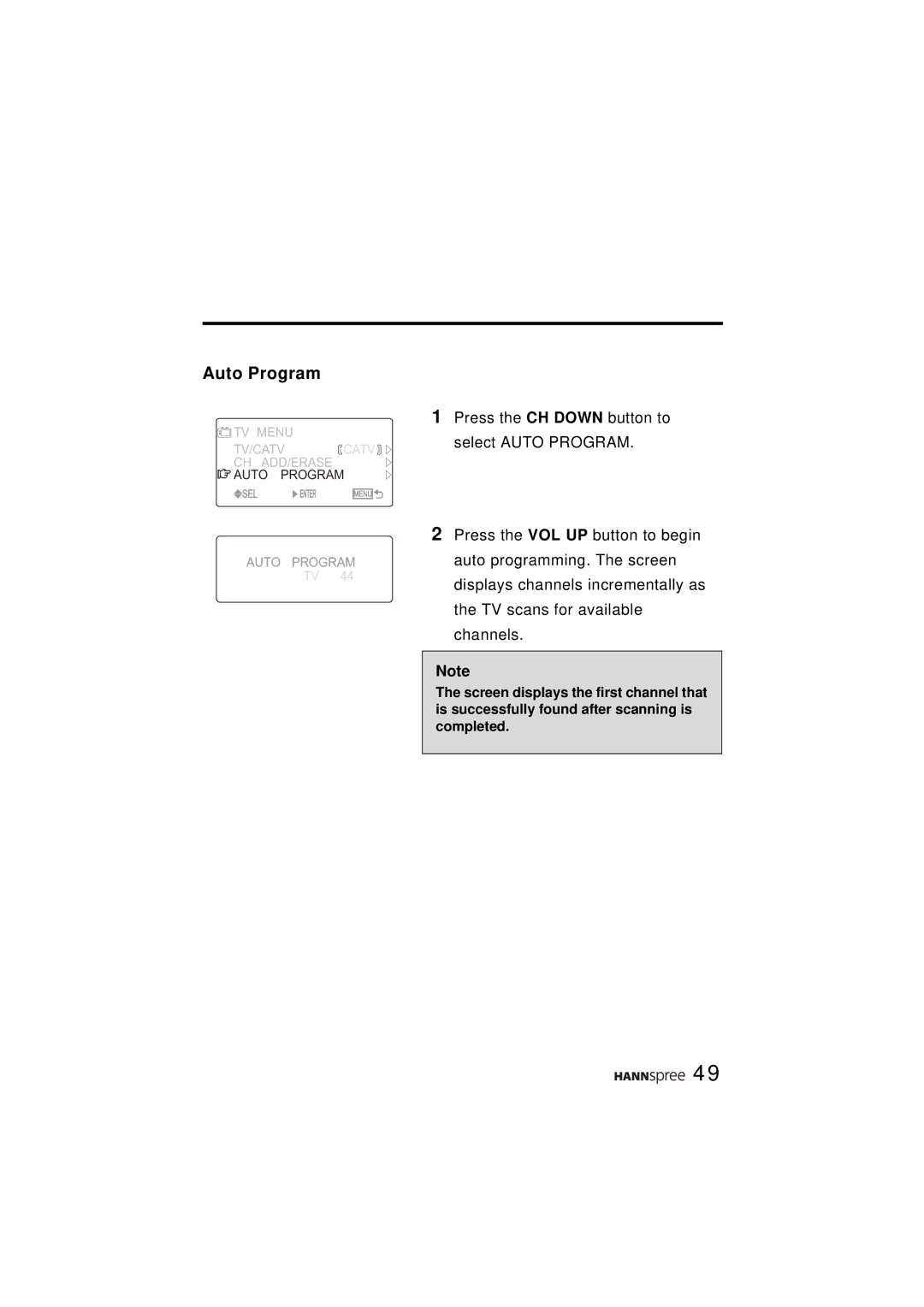 HANNspree ST43-15A1 manual Auto Program 