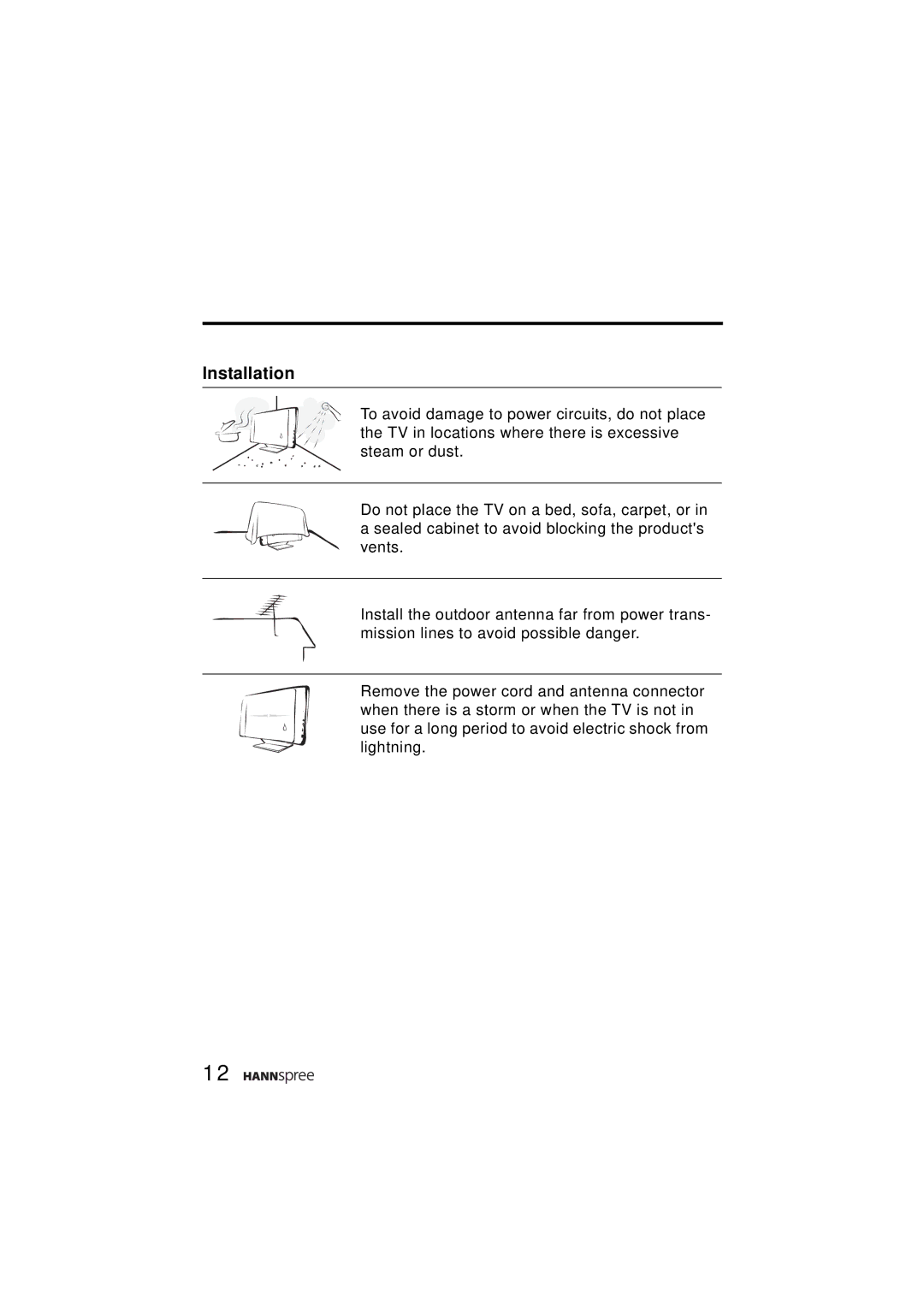 HANNspree ST48-12A1 user manual Installation 