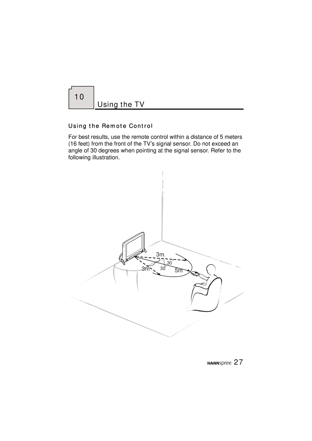 HANNspree ST48-12A1 user manual Using the TV, Using the Remote Control 