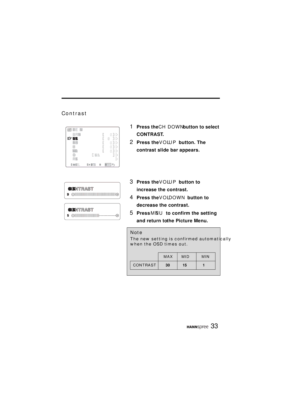 HANNspree ST48-12A1 user manual Contrast 
