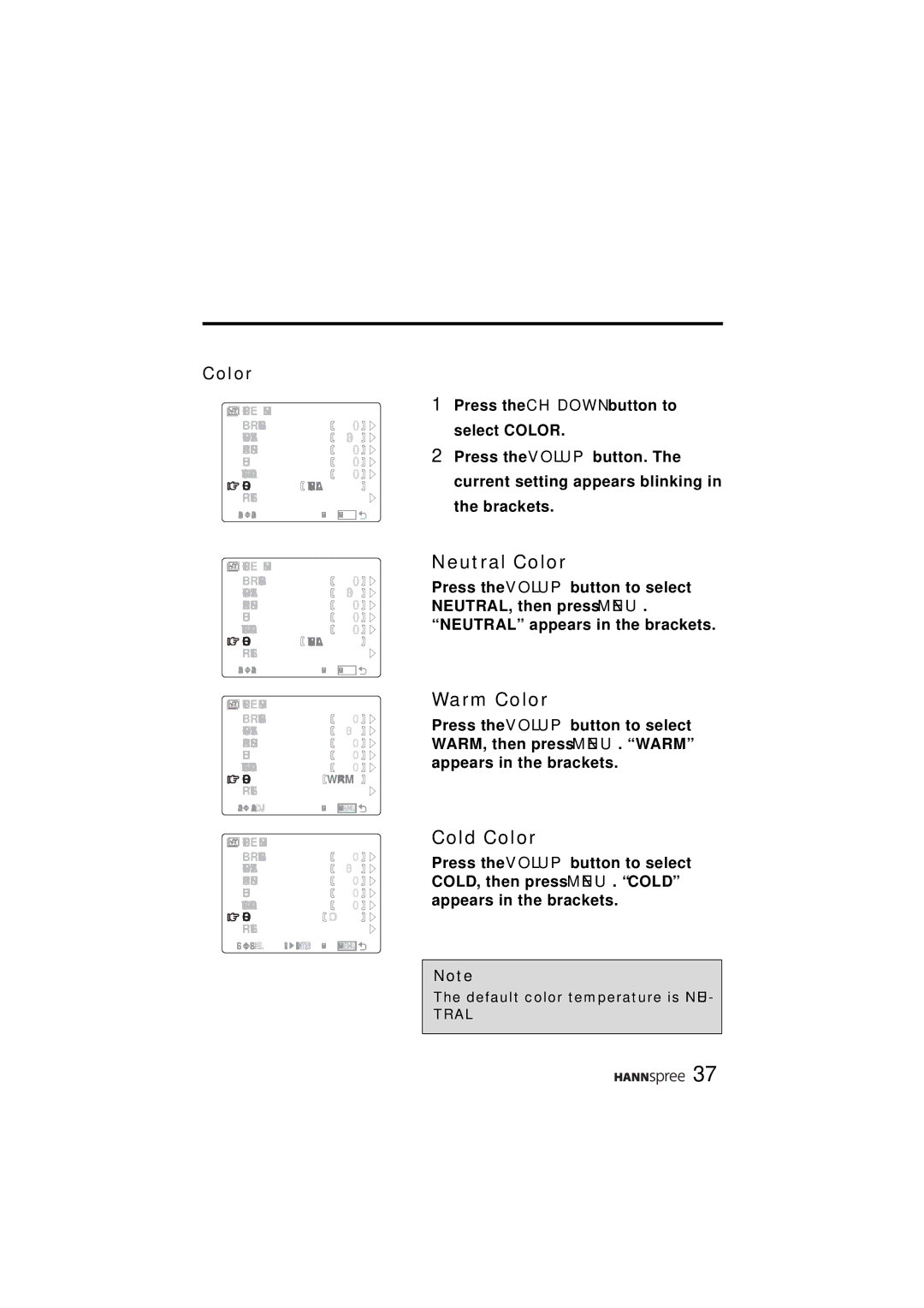 HANNspree ST48-12A1 user manual Neutral Color 