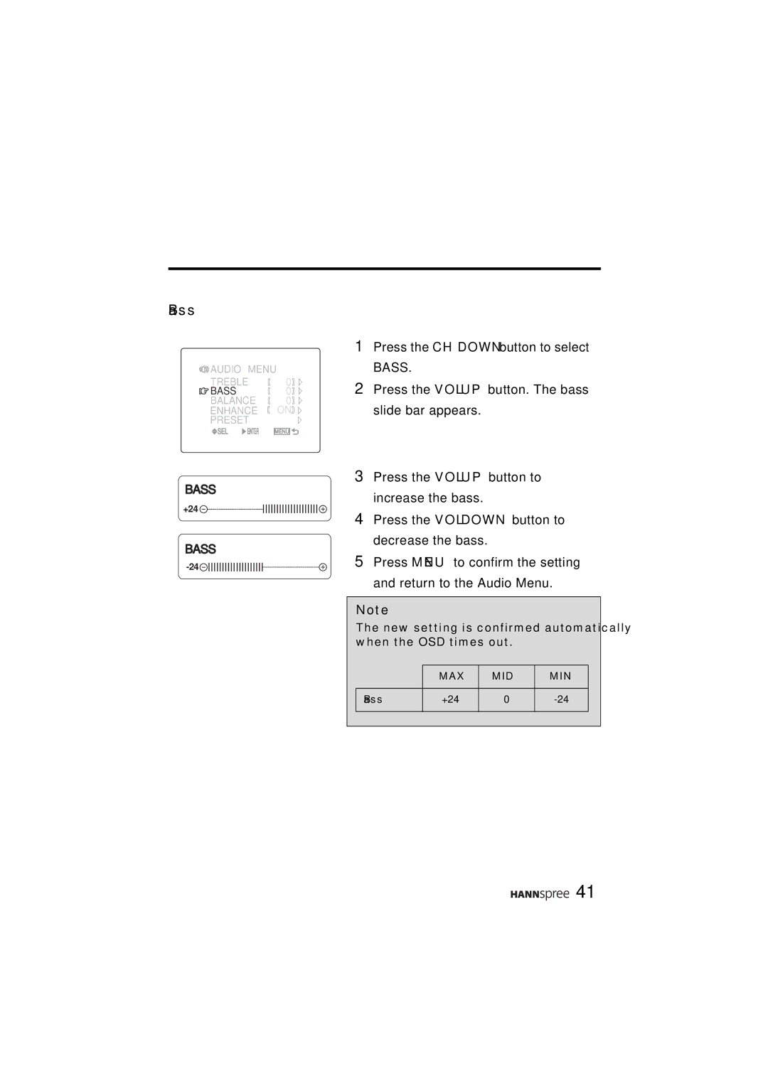 HANNspree ST48-12A1 user manual Bass 