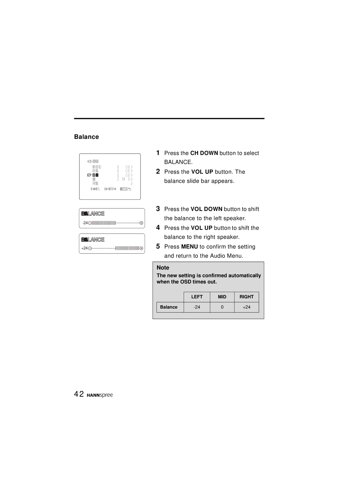 HANNspree ST48-12A1 user manual Balance 