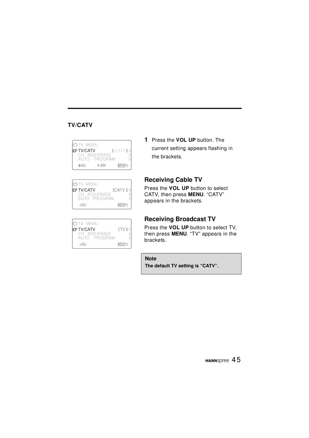 HANNspree ST48-12A1 user manual Receiving Cable TV 