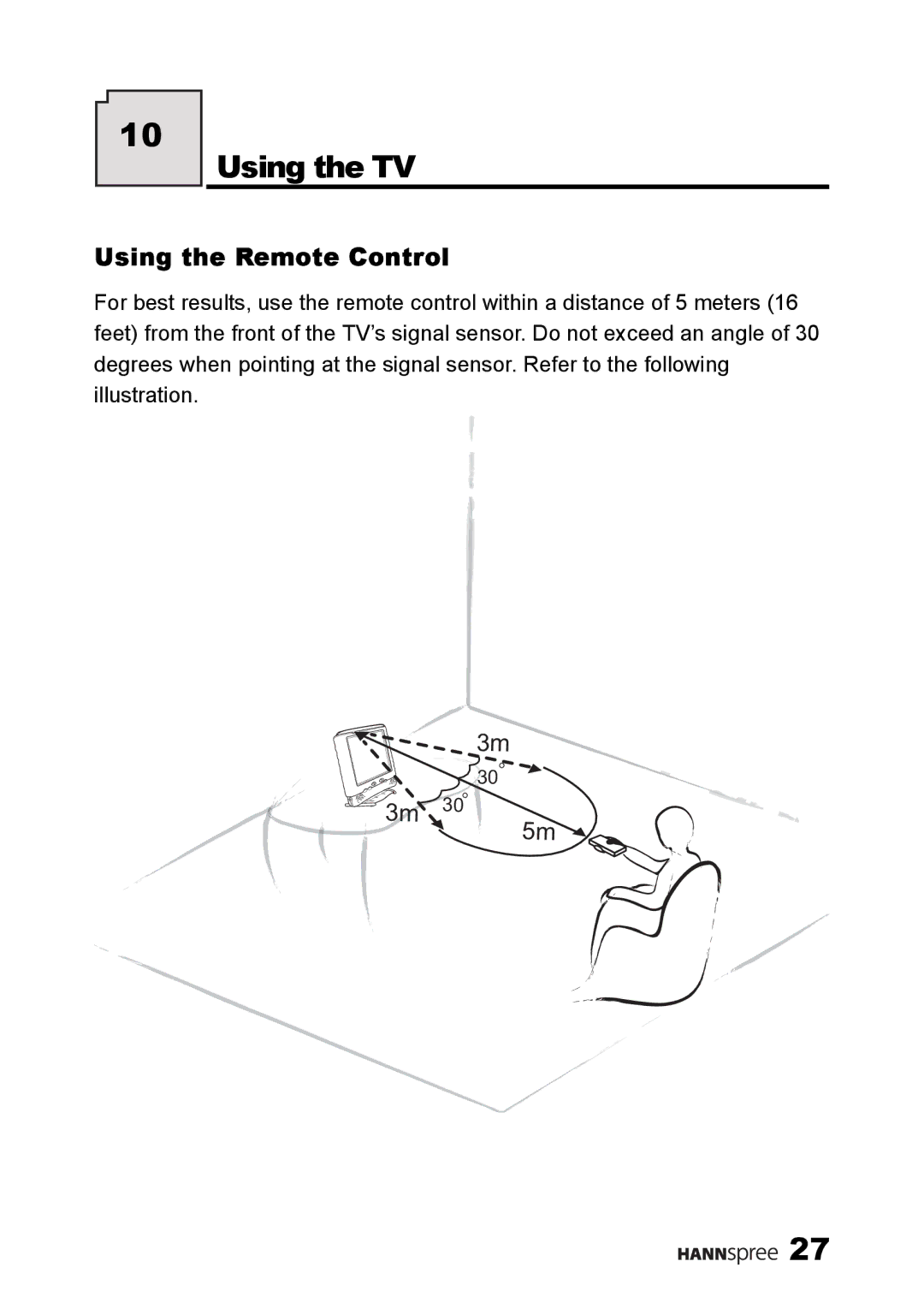 HANNspree ST49-10A1 manual Using the TV, Using the Remote Control 