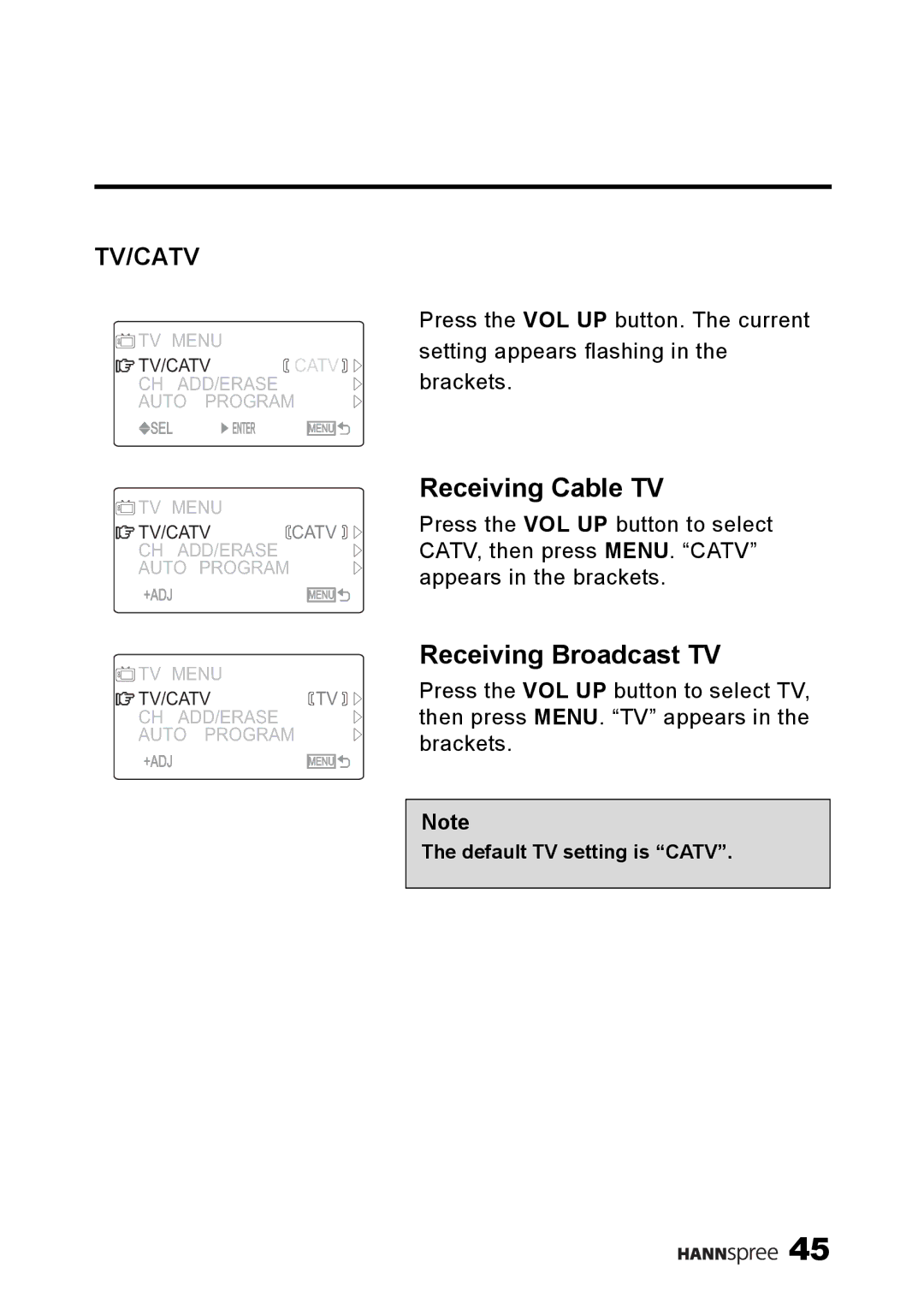 HANNspree ST49-10A1 manual Receiving Cable TV 