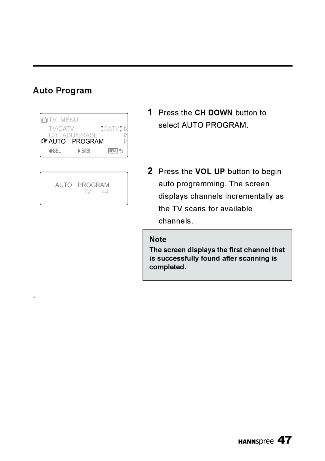 HANNspree ST54-10A1 user manual Auto Program 