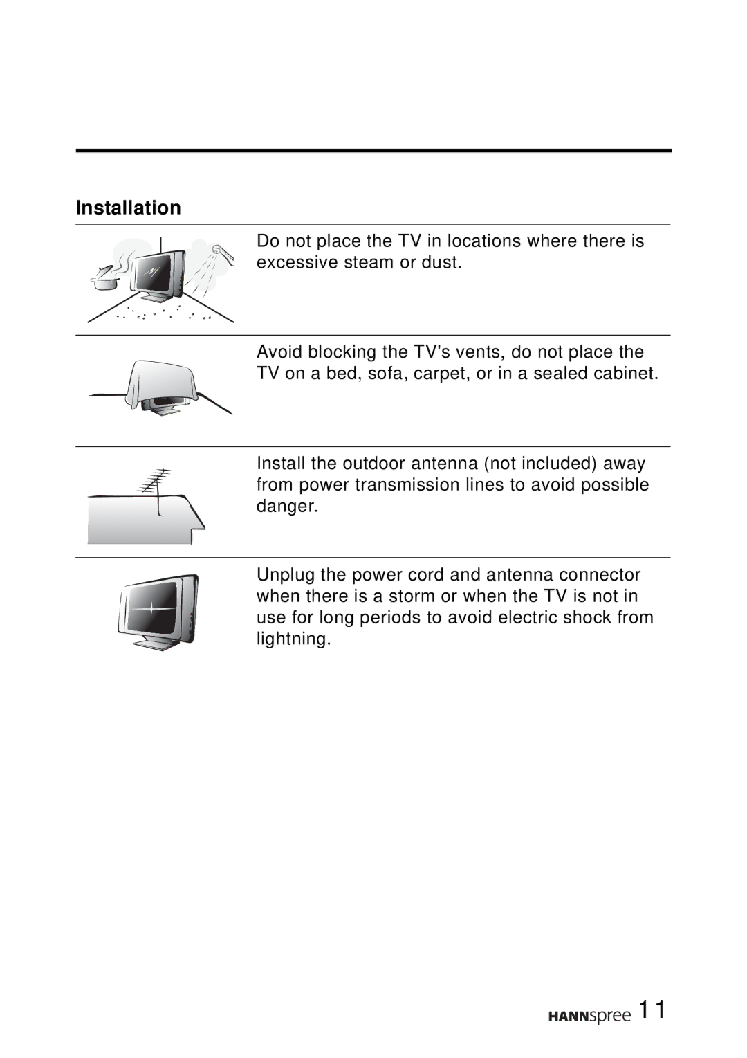 HANNspree T094, T124 user manual Installation 