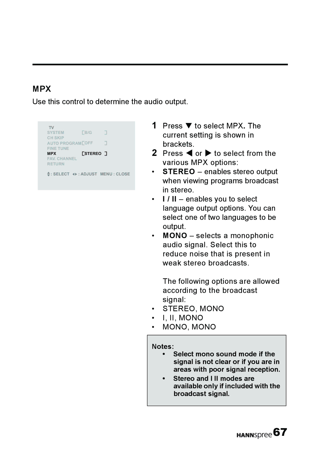 HANNspree T232 user manual Mpx 