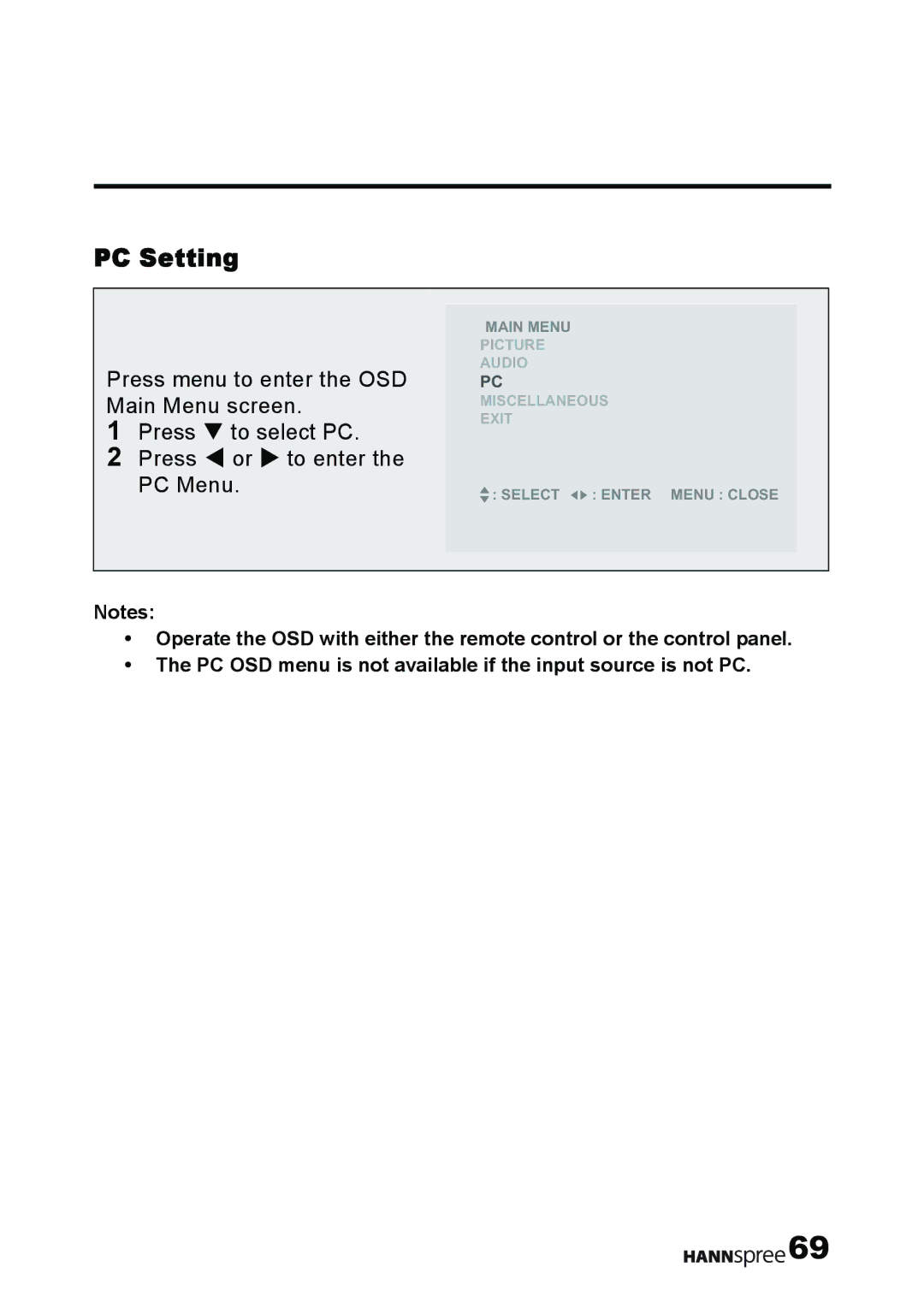 HANNspree T232 user manual PC Setting 