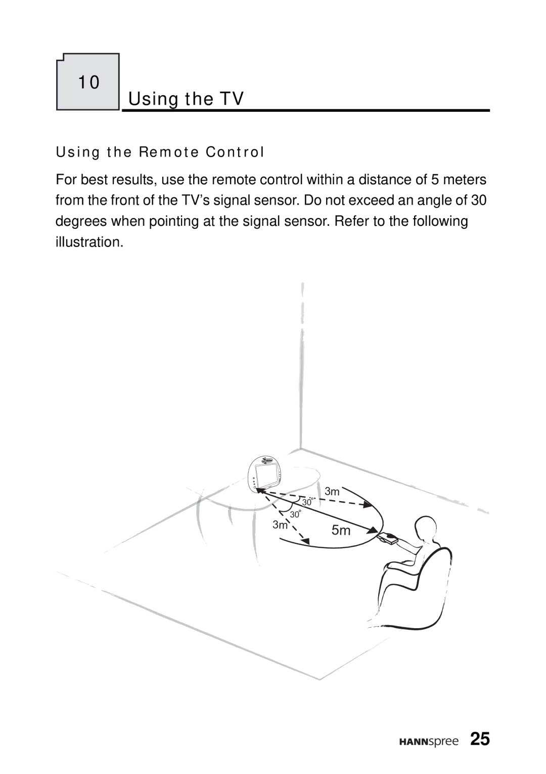 HANNspree WT04-12A1 user manual Using the TV, Using the Remote Control 