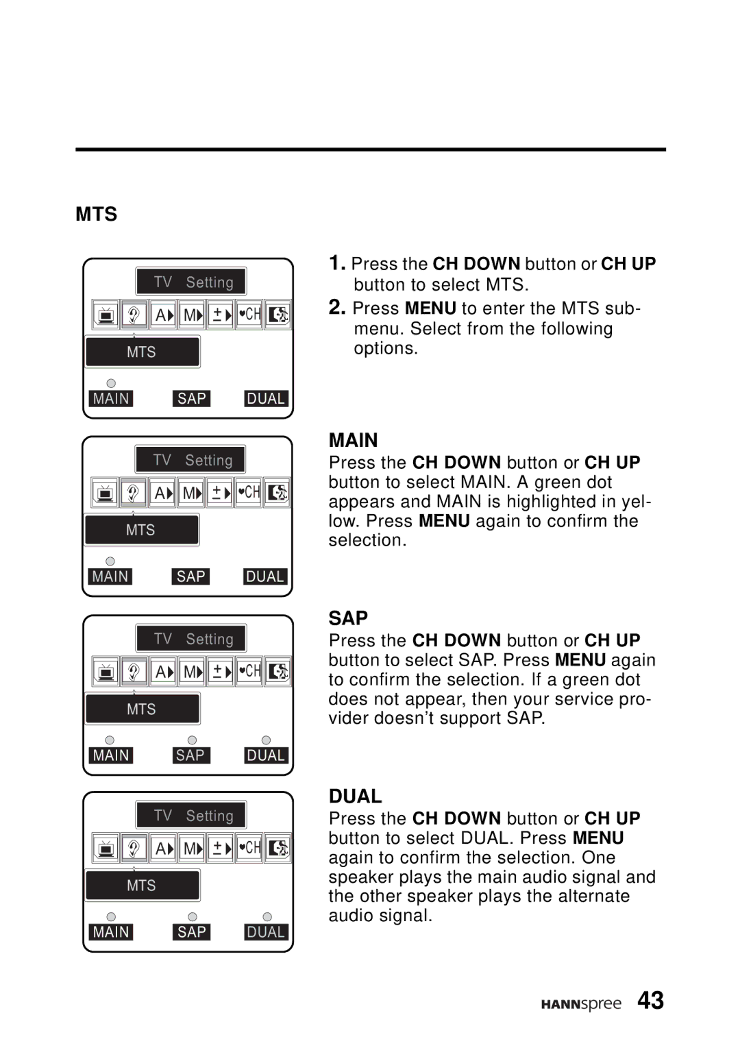 HANNspree WT04-12A1 user manual Mts 