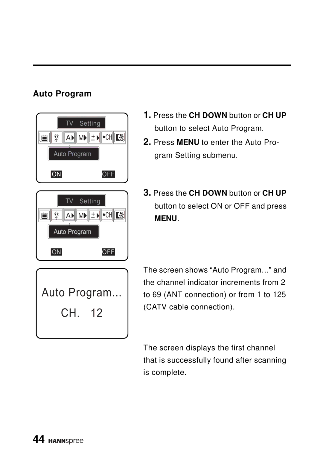 HANNspree WT04-12A1 user manual Auto Program 